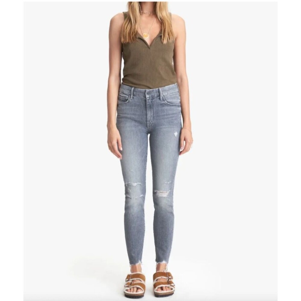 Mother High Waisted Looker Ankle Nick fray jean “Ace of Spades” Sz 27